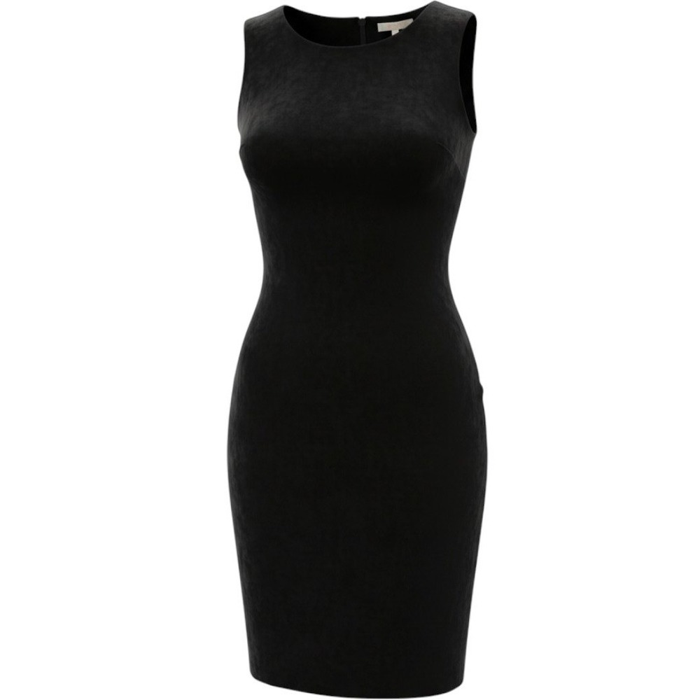 VTG Kathie Lee Collection Sheath Dress Womens Medium Black Velvet Sleeveless LBD